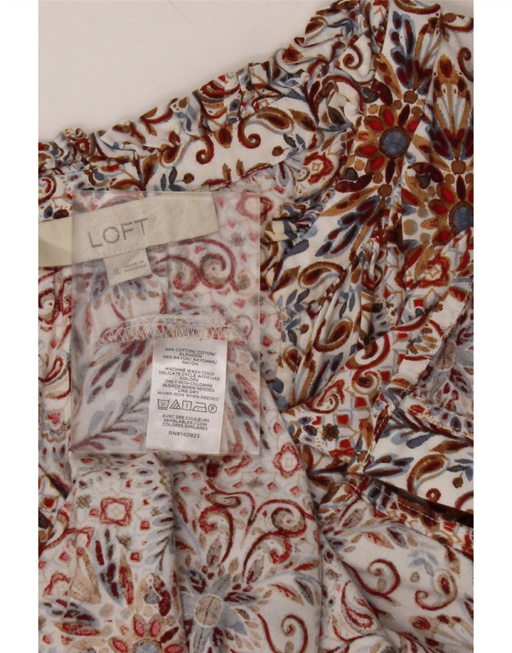 LOFT Donna Overshirt Camicia Camicetta UK 18 XL Cotone Paisley multicolore