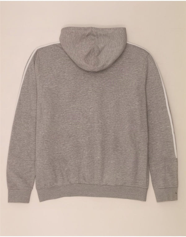 Maglione con cappuccio e zip da uomo Adidas 2XL cotone chiazzato grigio