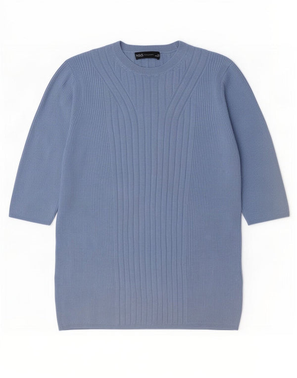 Maglione maglione girocollo da donna Marks & Spencer UK 16 grande blu