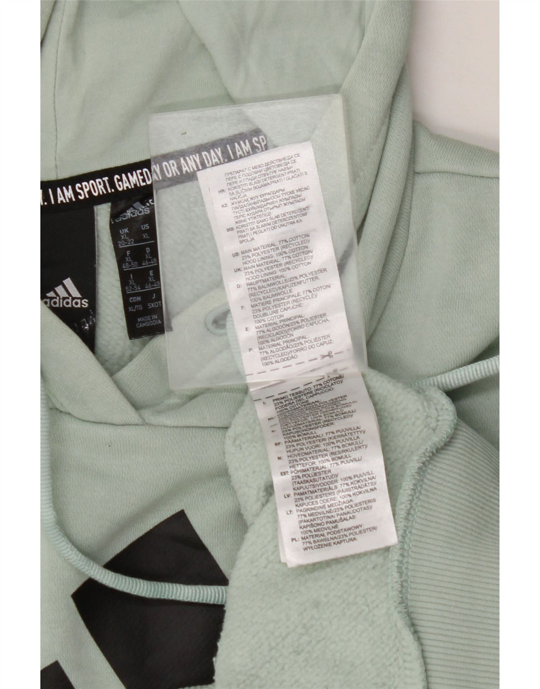 Felpa con cappuccio grafica da donna ADIDAS UK 20/22 XL Cotone verde