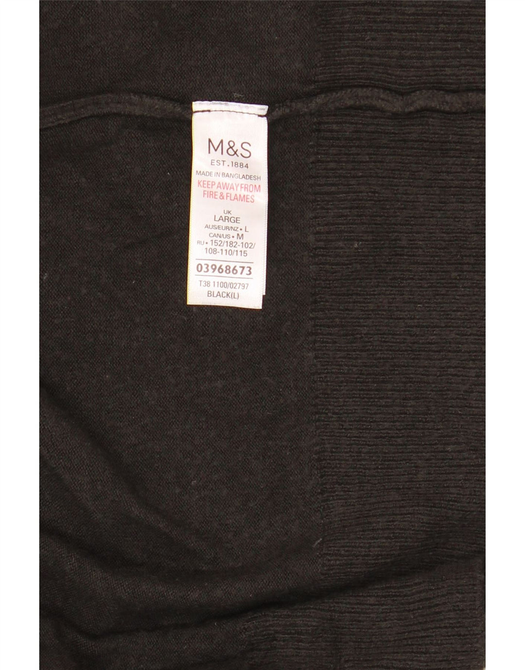 Maglione cardigan aperto da donna Marks & Spencer UK 16 grande acrilico nero