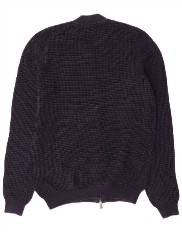 Maglione cardigan da uomo Massimo Dutti in cotone blu navy medio