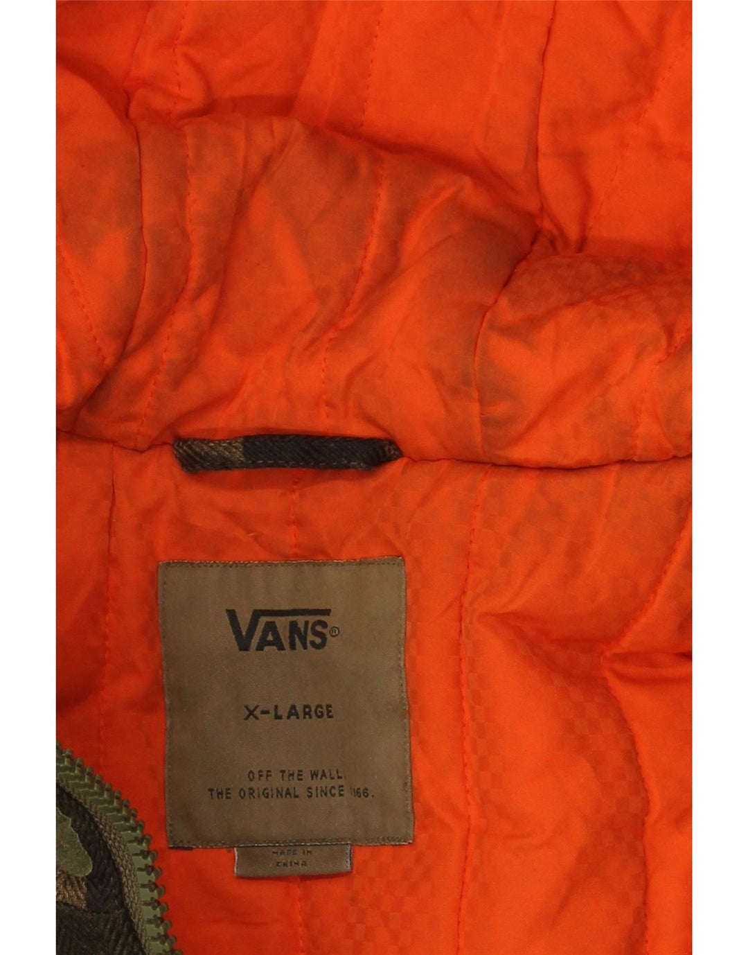 Giacca a vento con cappuccio da uomo Vans UK 52 XL Poliestere mimetico kaki