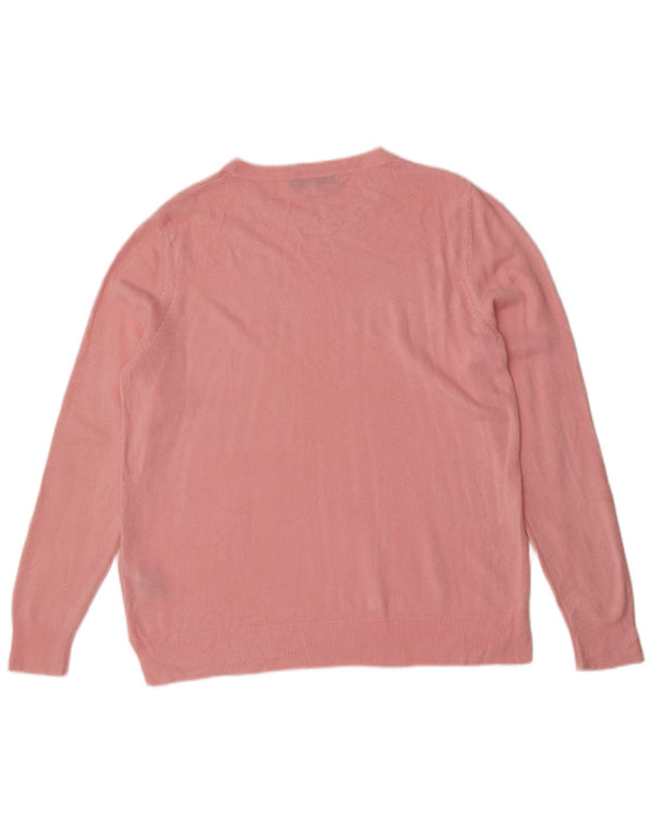 Maglione maglione girocollo da donna Marks & Spencer UK 18 XL acrilico rosa