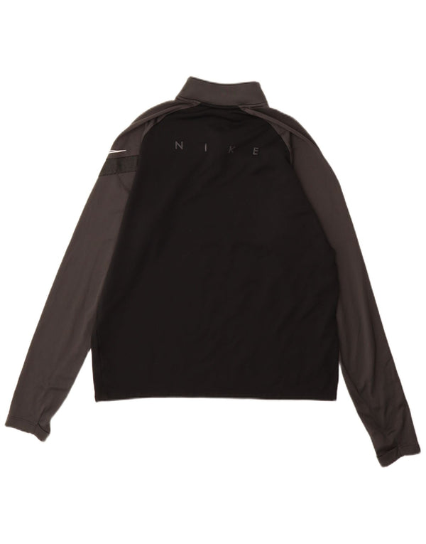 Top della tuta pullover Nike Dri Fit da uomo, poliestere color block medio nero