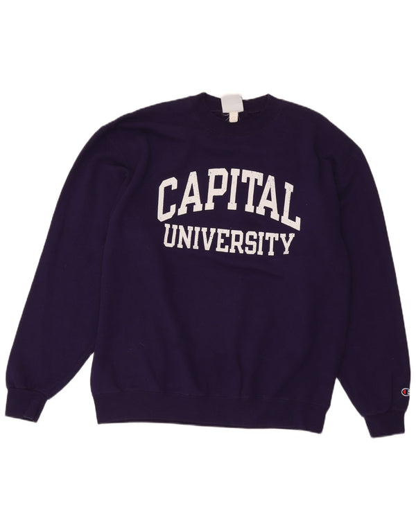 Felpa grafica da uomo Champion, maglione grande viola