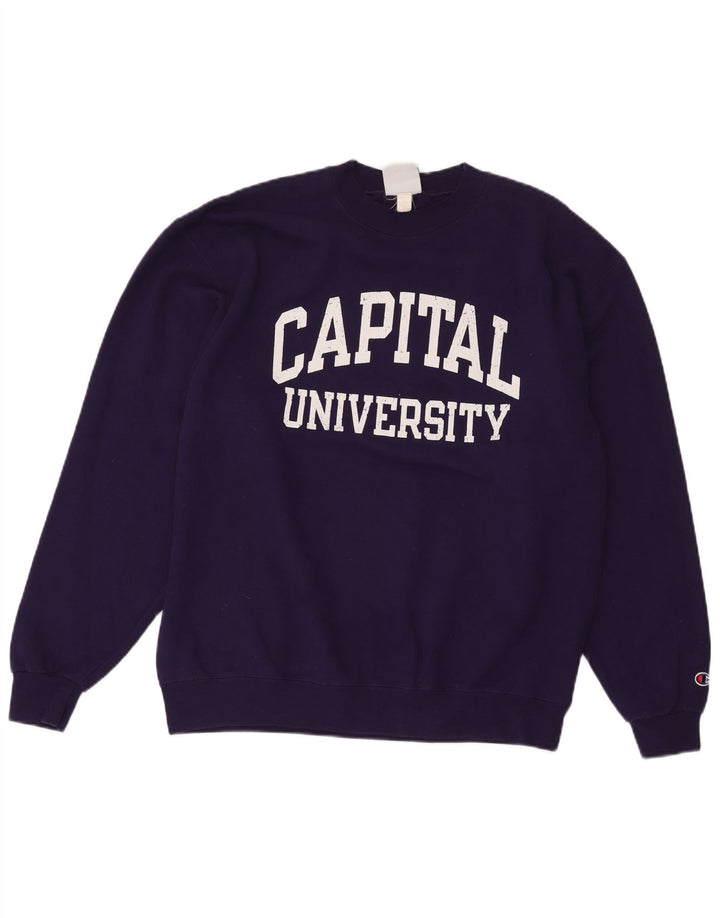 Felpa grafica da uomo Champion, maglione grande viola