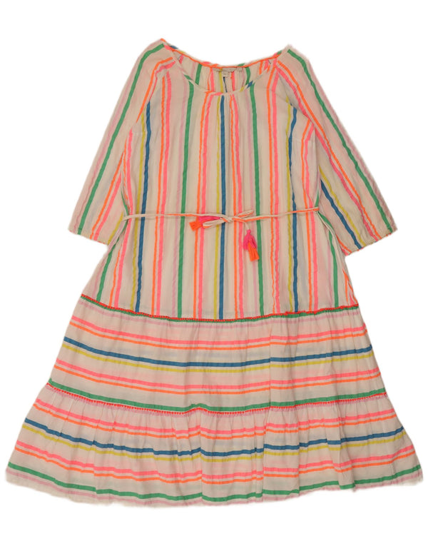 Abito a trapezio da donna con maniche a 3/4 Boden UK 14 Cotone a righe rosa medio