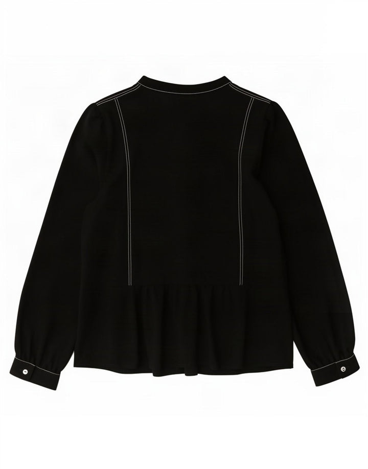 Camicetta a maniche lunghe da donna Marks & Spencer UK 16 grande poliestere nero