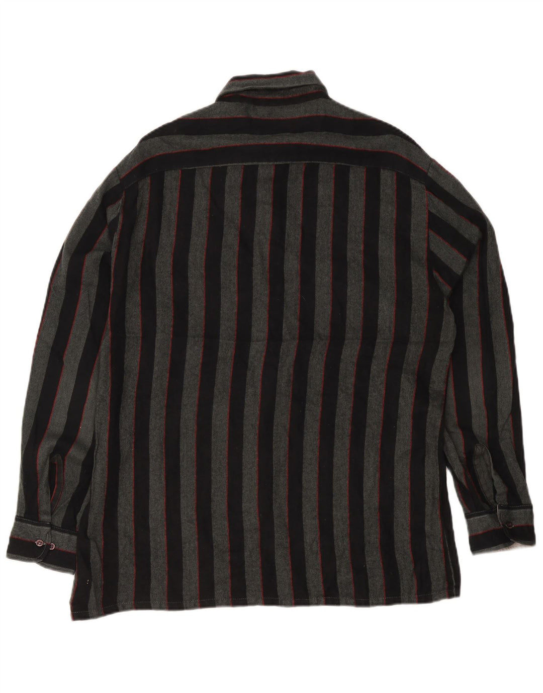Camicia da uomo con zaino in spalla, camicia grande in acrilico a righe grigie