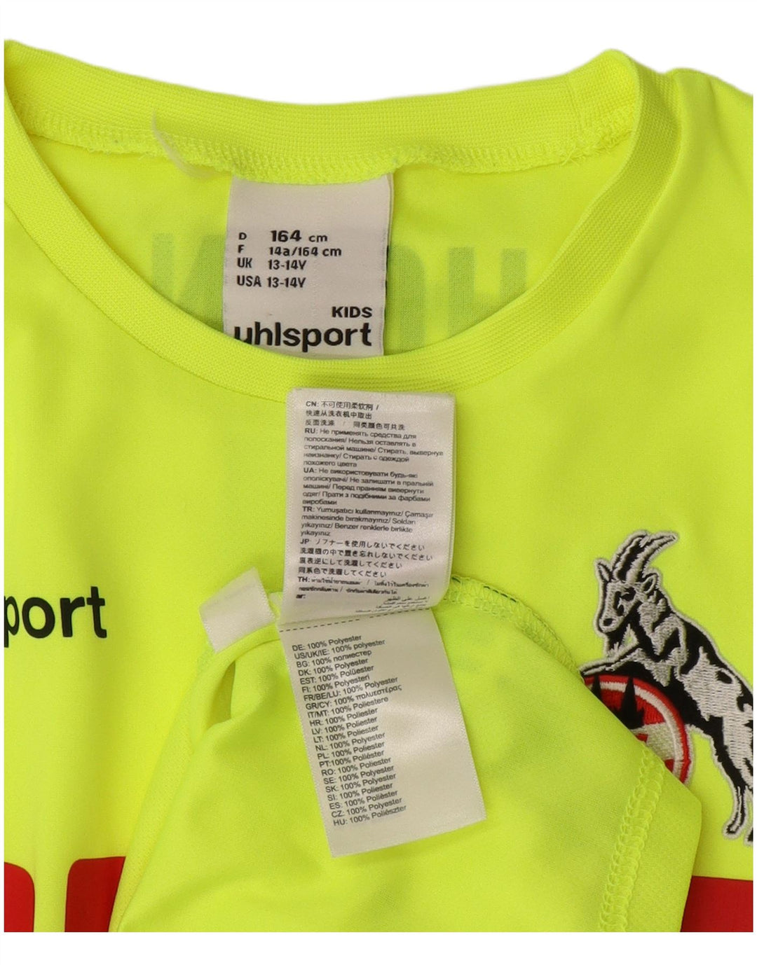 UHLSPORT Maglia grafica da ragazzo FC Koln a maniche lunghe 13-14 anni in poliestere verde