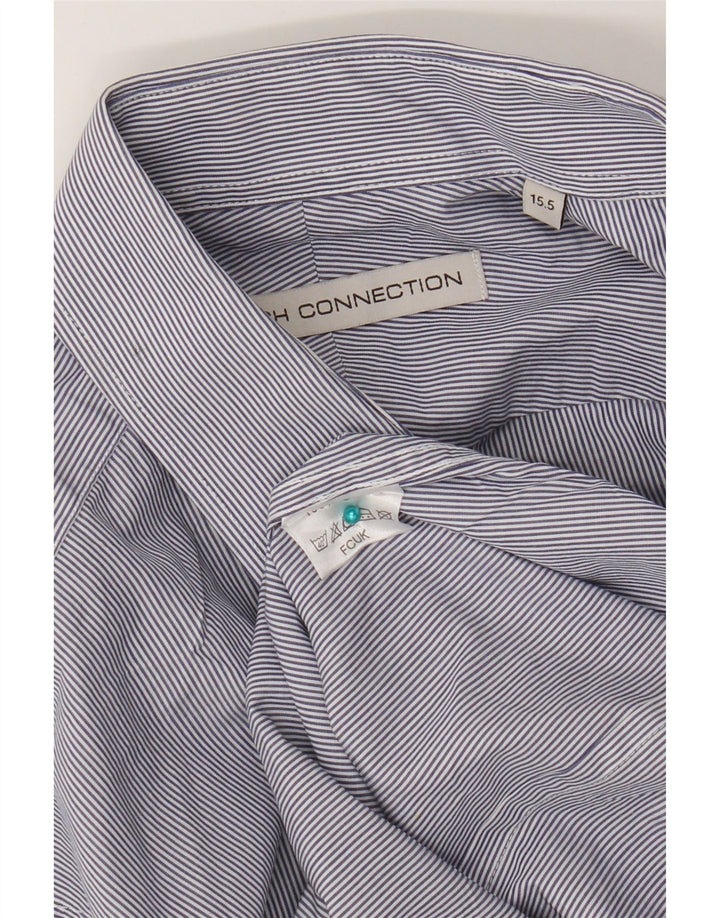 Camicia da uomo French Connection taglia 15,5 cotone gessato blu medio