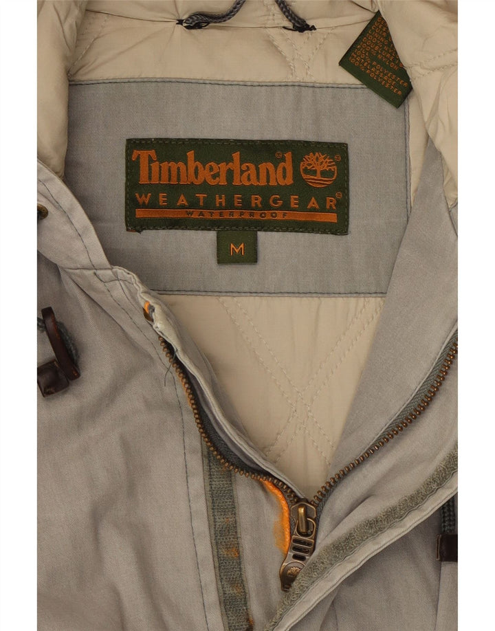 Cappotto giacca a vento con cappuccio da uomo TIMBERLAND UK 38 Cotone grigio medio