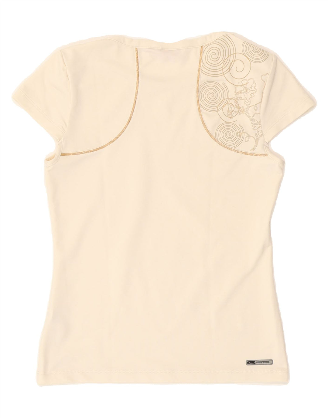 PUMA Womens Graphic T-Shirt Top UK 12 Medium  Off White Polyester Vintage Puma and Second-Hand Puma from Messina Hembry 