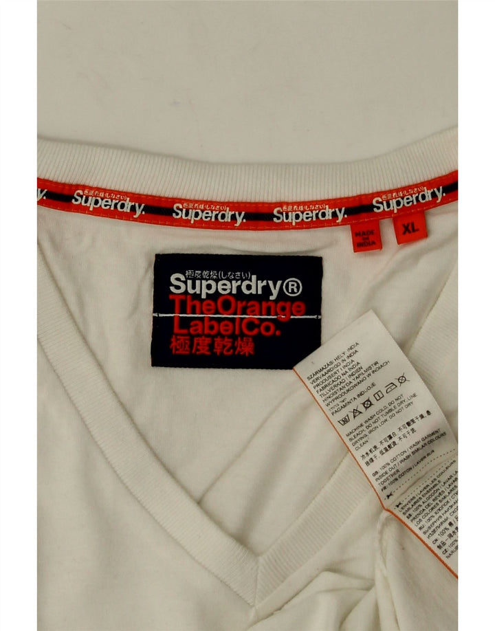 T-shirt da uomo Superdry Top XL in cotone bianco