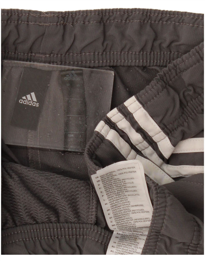 Pantaloncini sportivi Adidas da uomo grandi in poliestere grigio