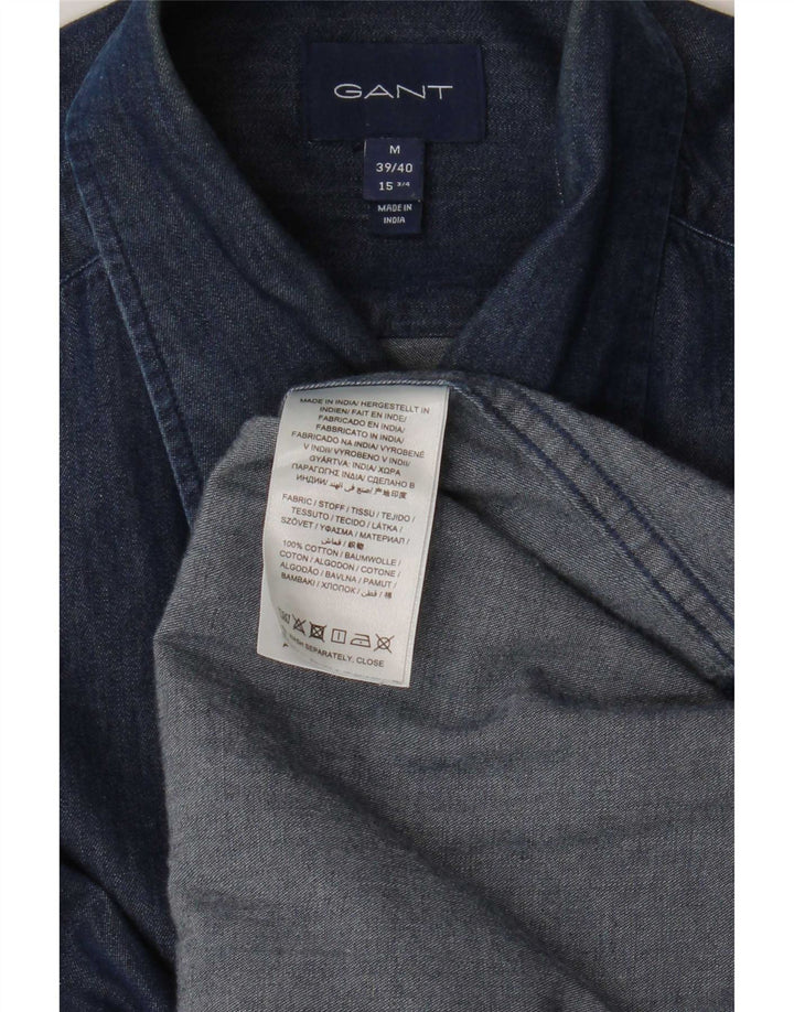 Camicia in denim da uomo Gant taglia 39/40 15 3/4 cotone blu navy medio