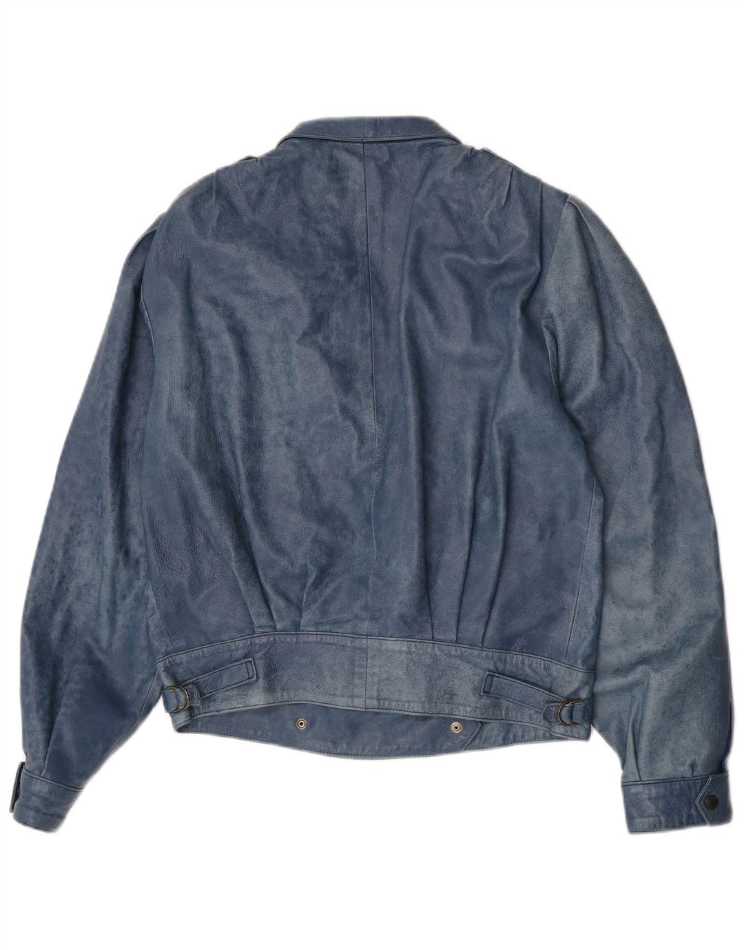 Giacca in pelle da donna vintage IT 44 in pelle blu medio
