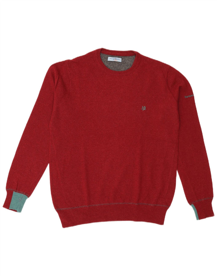 Maglione da uomo girocollo Harmont & Blaine, grande, in lana color block rosso
