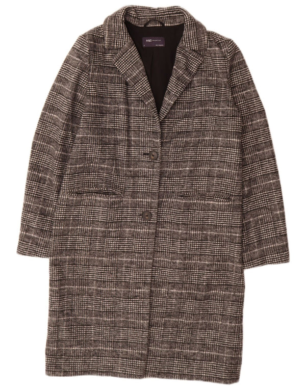 Soprabito oversize da donna Marks & Spencer UK 10 piccolo quadretto nero