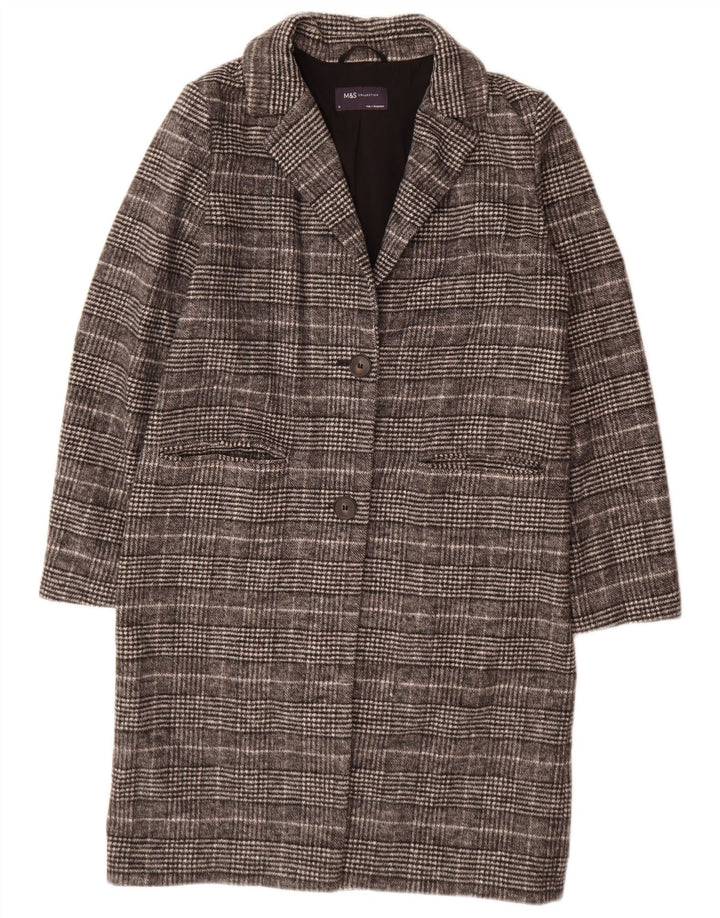 Soprabito oversize da donna Marks & Spencer UK 10 piccolo quadretto nero