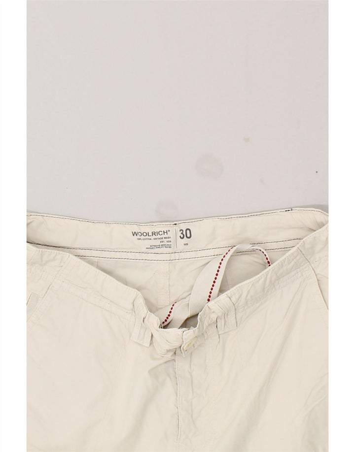 WOOLRICH Mens Cargo Shorts W30 Medium Beige Cotton | Vintage Woolrich | Thrift | Second-Hand Woolrich | Used Clothing | Messina Hembry 