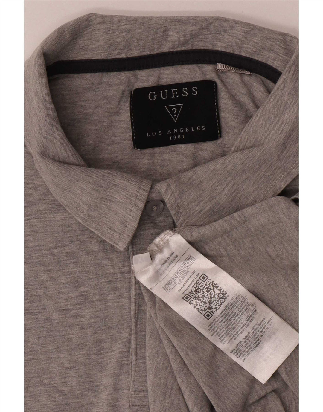 Polo da uomo Guess UK 42 grande in cotone grigio