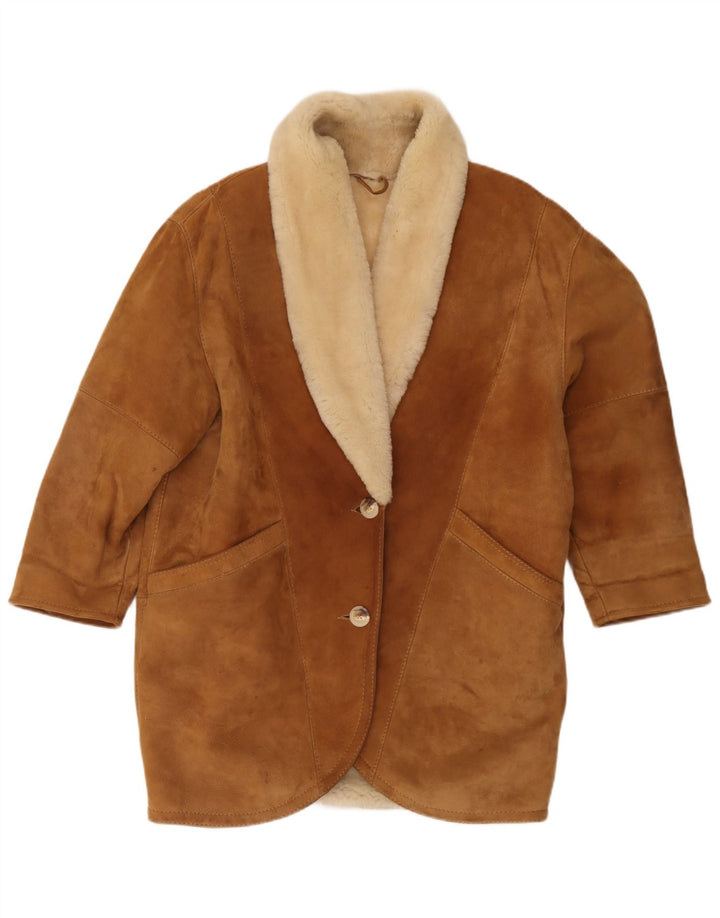 Cappotto oversize in shearling vintage da donna IT 44 Shearling marrone medio