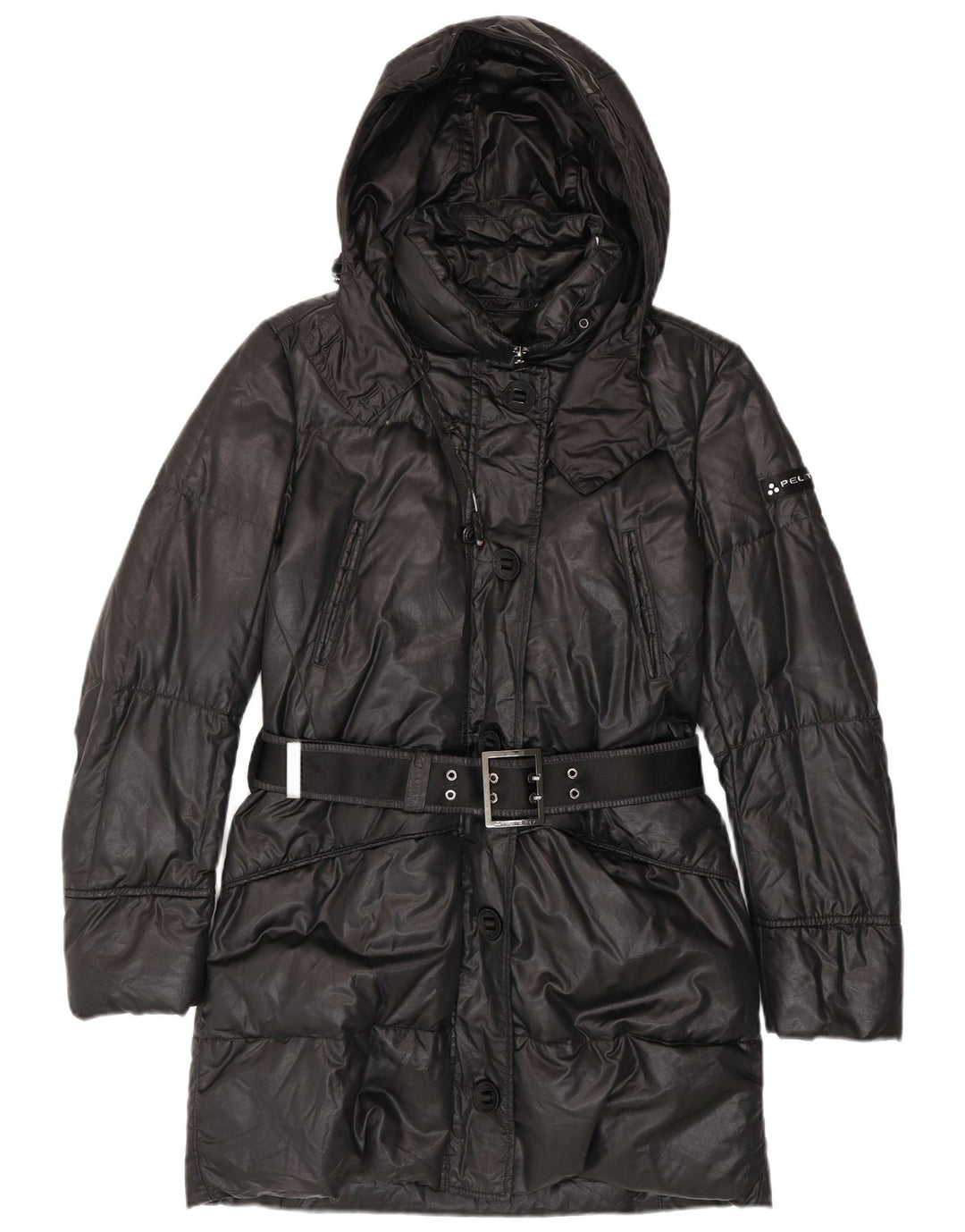 Cappotto imbottito con cappuccio da donna PEUTEREY EU 42 grande cotone nero