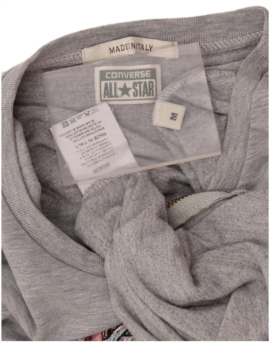 CONVERSE Felpa con grafica da donna Maglione UK 14 Cotone grigio medio