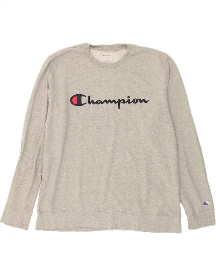 CHAMPION Mens Graphic Sweatshirt Jumper XL Grey Cotton Vintage Champion and Second-Hand Champion from Messina Hembry 
