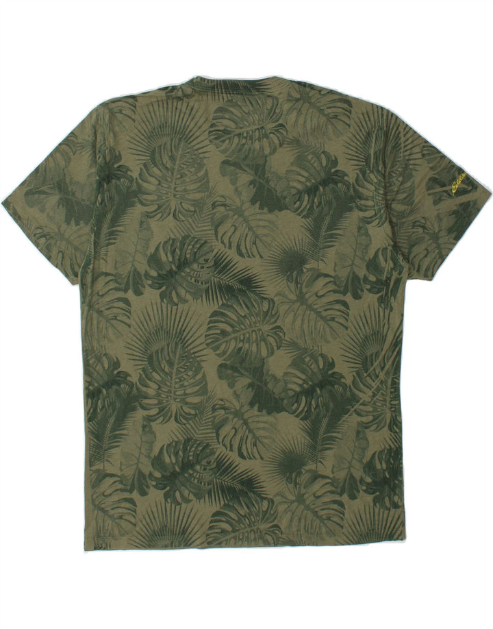 EDDIE BAUER Mens Abstract Pattern T-Shirt Top Medium Green Cotton Vintage Eddie Bauer and Second-Hand Eddie Bauer from Messina Hembry 