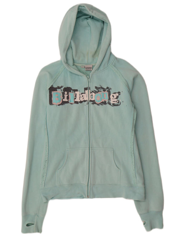 Maglione con cappuccio e zip grafica da donna Billabong US 12 Large in cotone turchese