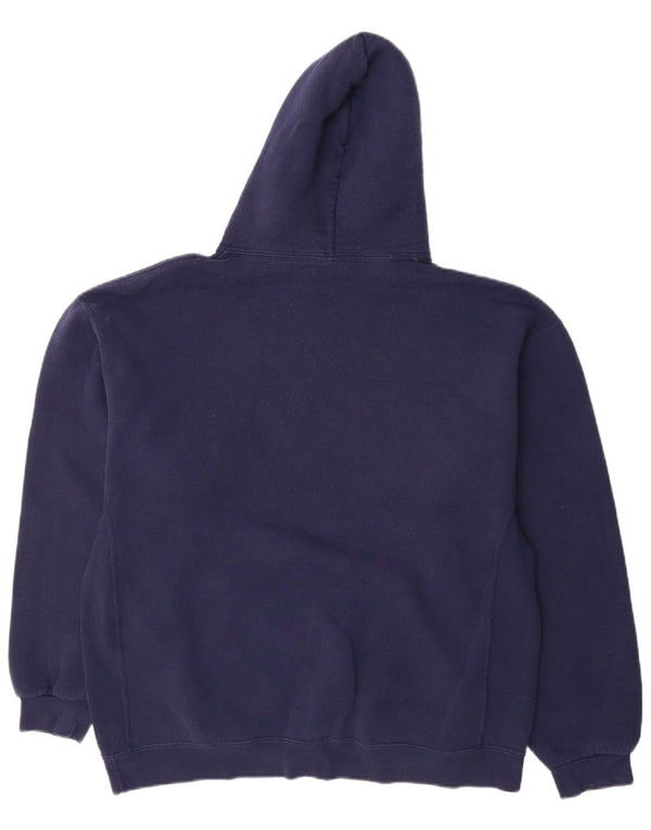 RUSSELL ATHLETIC Mens Graphic Hoodie Jumper XL Navy Blue Cotton