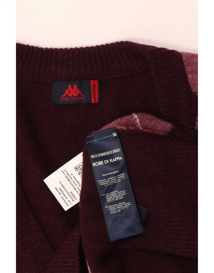 Maglione cardigan oversize da donna Kappa UK 18 XL Maroon Argyle/Diamond
