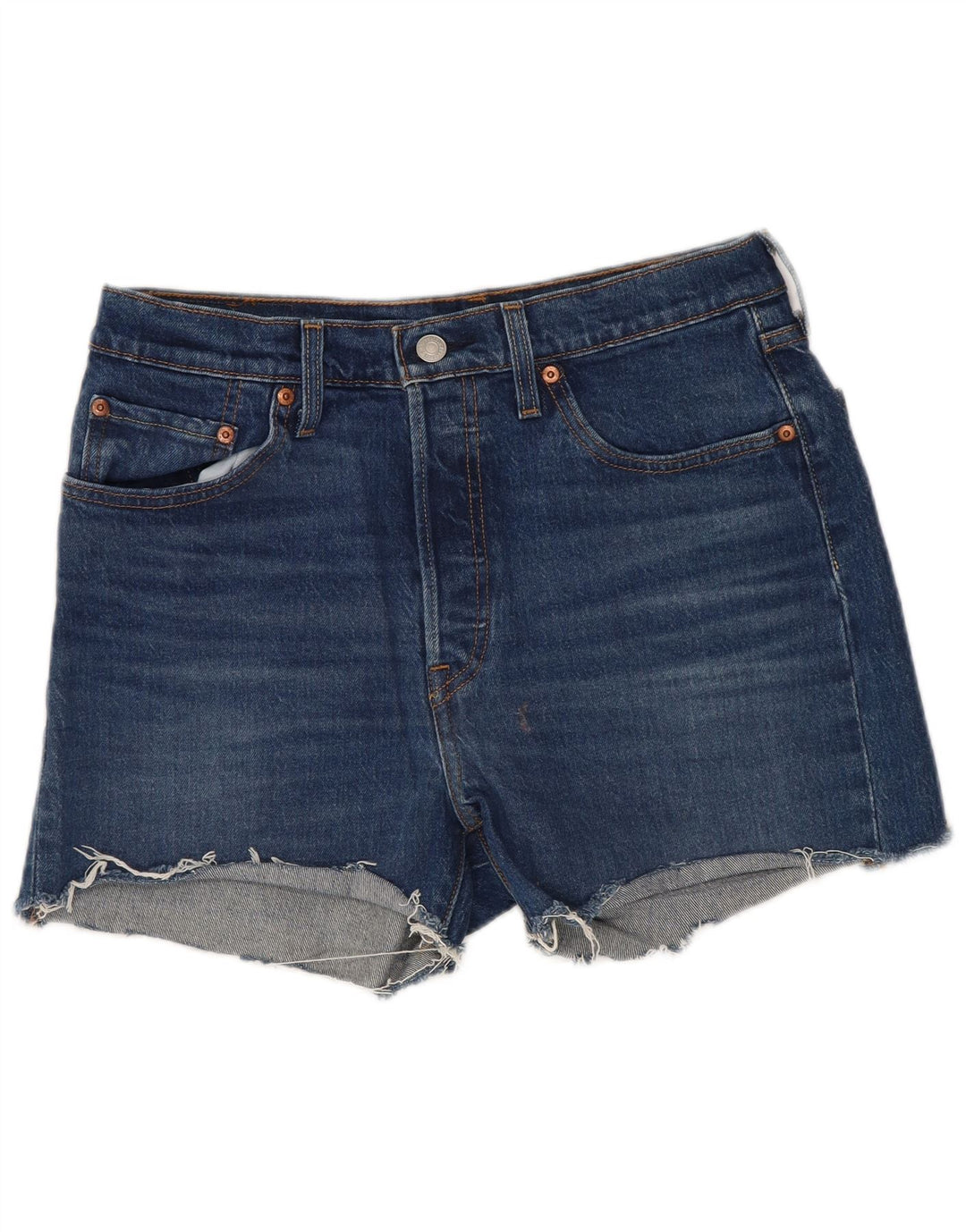 Pantaloncini di jeans Levi's 501 da donna W29 in cotone blu medio