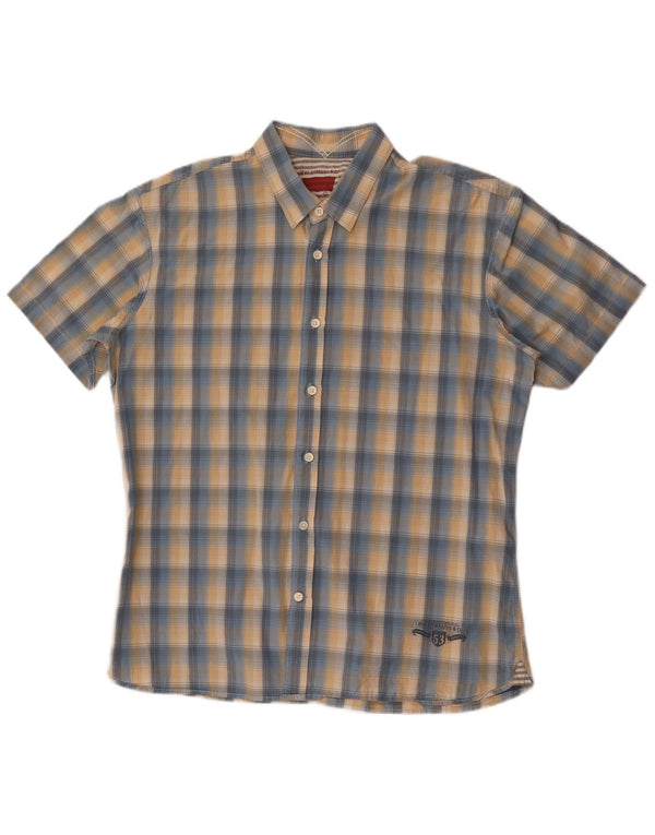 Camicia a maniche corte da uomo Levi's a quadri blu grandi