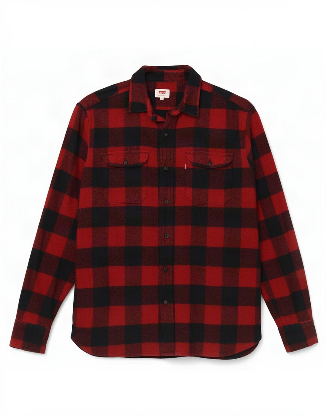 Camicia in flanella da uomo Levi's in cotone a quadretti rosso medio
