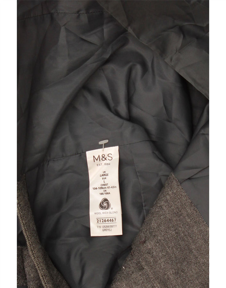 Gilet da uomo Marks & Spencer grande in lana grigia