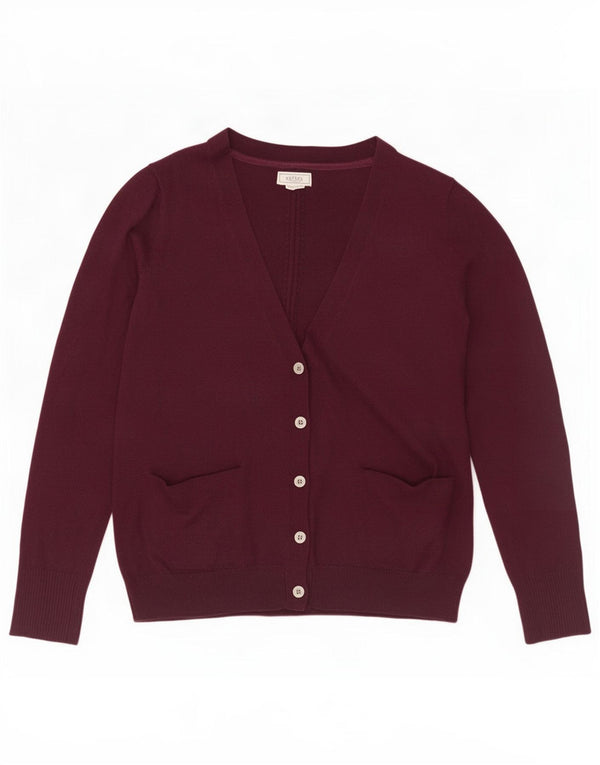 Maglione cardigan da donna Fat Face UK 12 Poliestere bordeaux medio