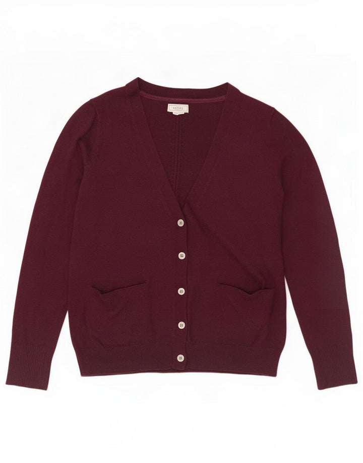 Maglione cardigan da donna Fat Face UK 12 Poliestere bordeaux medio
