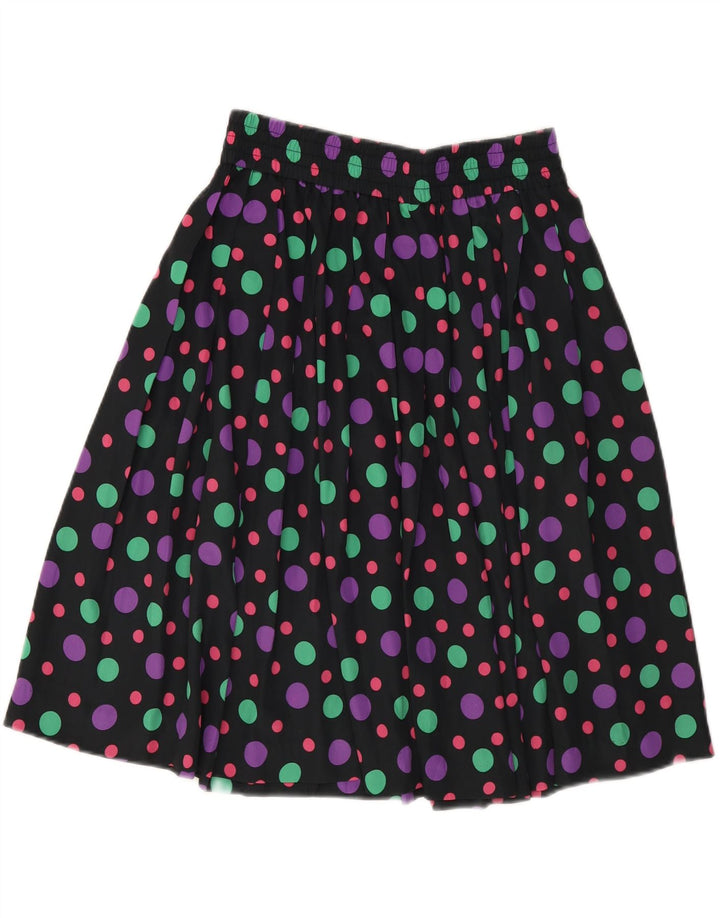 VINTAGE Womens Flared Skirt W28 Medium Black Polka Dot Vintage Vintage and Second-Hand Vintage from Messina Hembry 