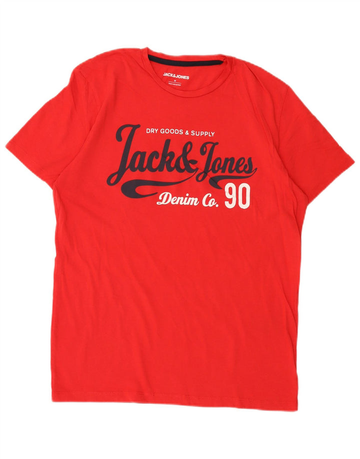 T-shirt grafica da uomo Jack & Jones Top in cotone rosso medio