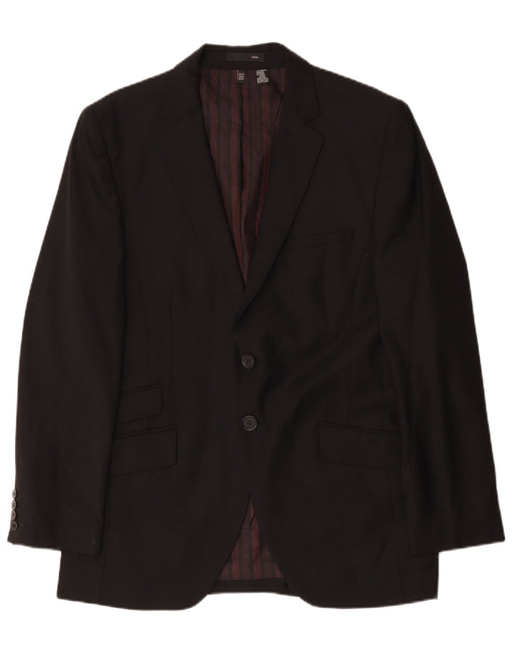 Giacca blazer a 2 bottoni da uomo Zara EU 50 lana nera media