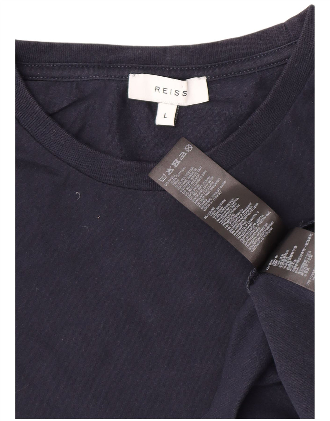 T-shirt da uomo Reiss Top Large in cotone blu navy