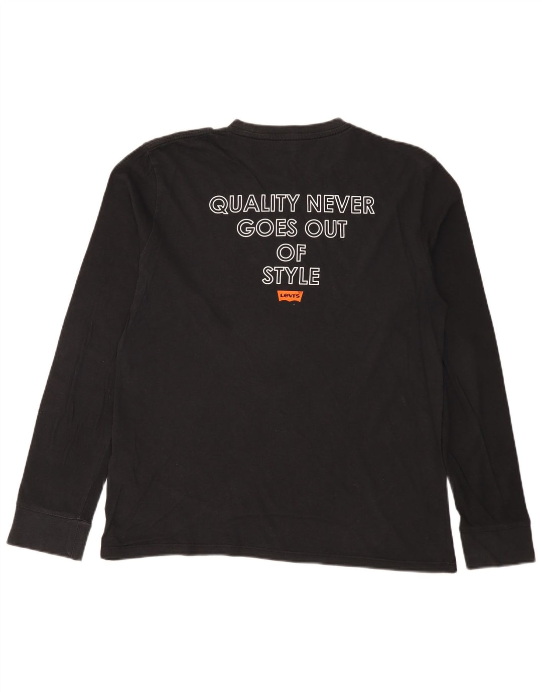 Levi's Maglietta grafica da uomo a maniche lunghe grande in cotone nero