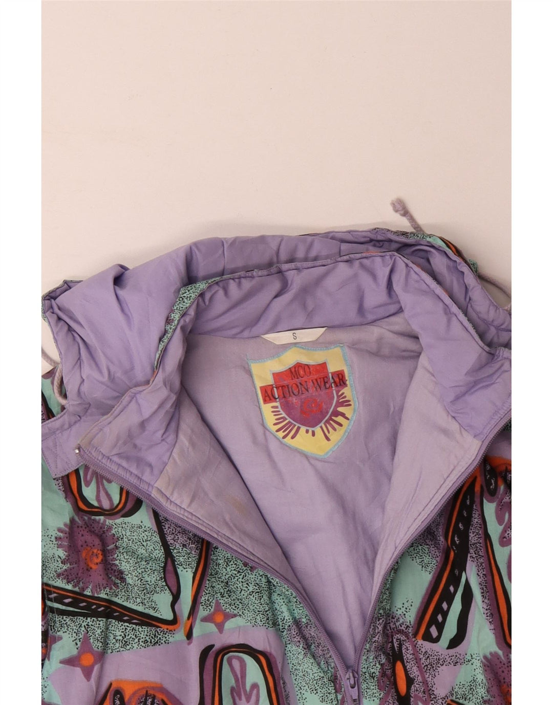 Giacca a vento da uomo con motivo astratto VINTAGE UK 36 piccola multicolore