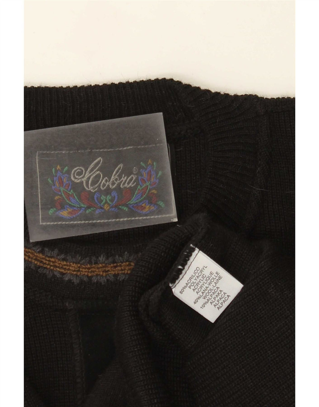 Maglione girocollo da uomo Cobra IT 52 grande acrilico nero