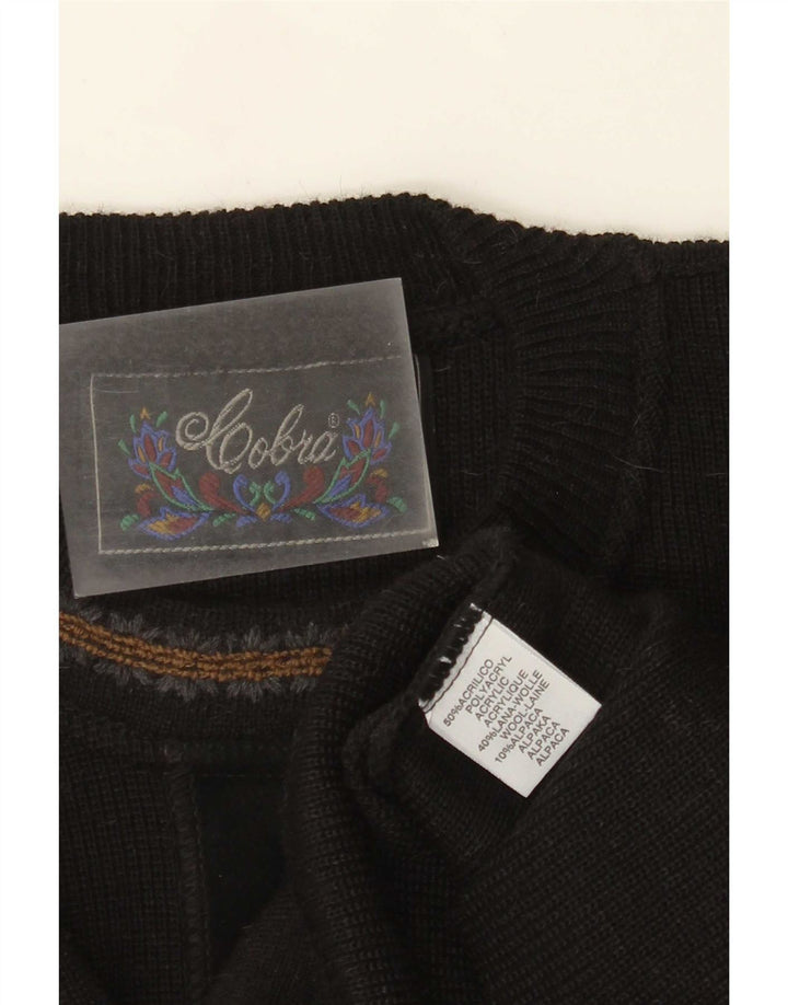 Maglione girocollo da uomo Cobra IT 52 grande acrilico nero
