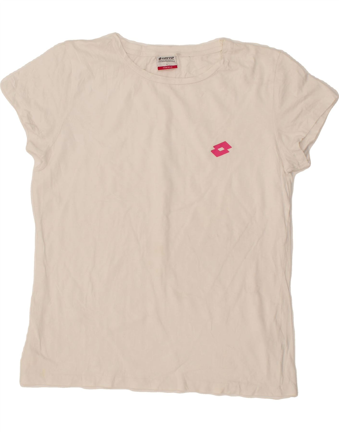 LOTTO Womens T-Shirt Top UK 16 Large White Vintage Lotto and Second-Hand Lotto from Messina Hembry 